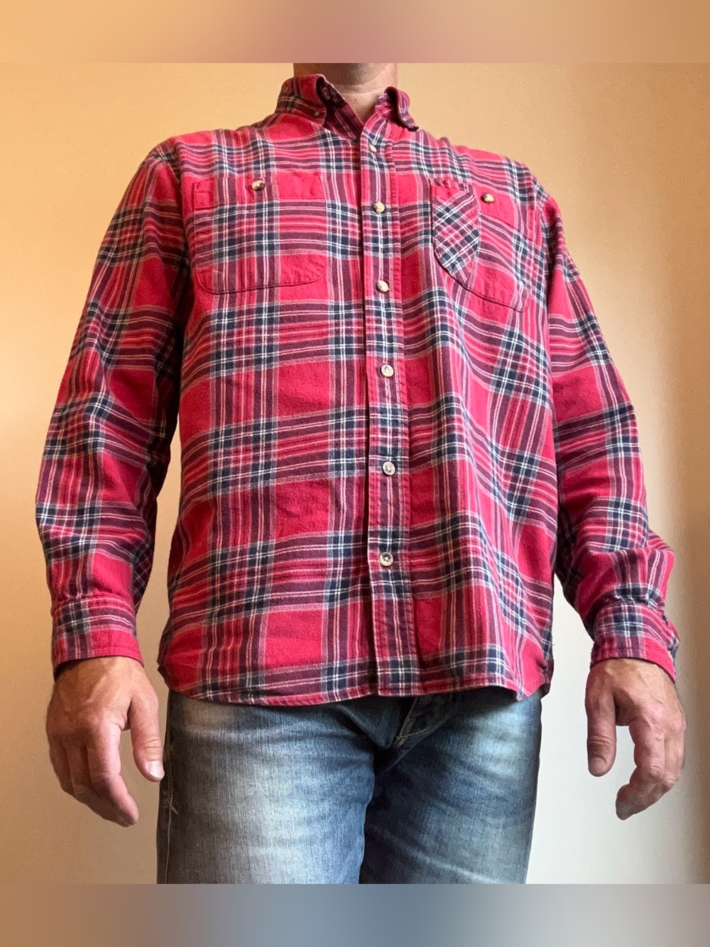 Backpacker Men's Explorer Heavyweight Cotton Plaid Flannel Shirt L